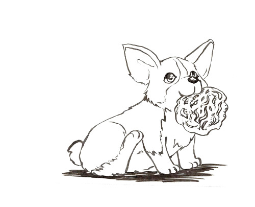 500x405 Kimichimi! Sketch Request From Shaun Kardinal Corgi Eating