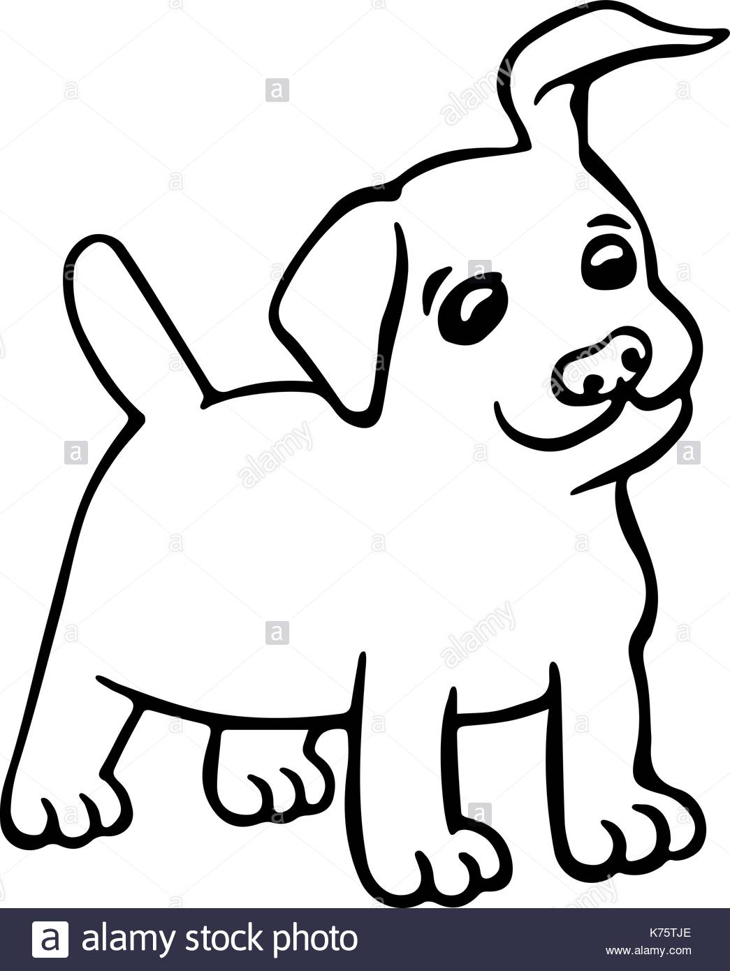 1045x1390 Funny Puppy Dog Isolated Vector Illustration. Cute Cartoon Fur