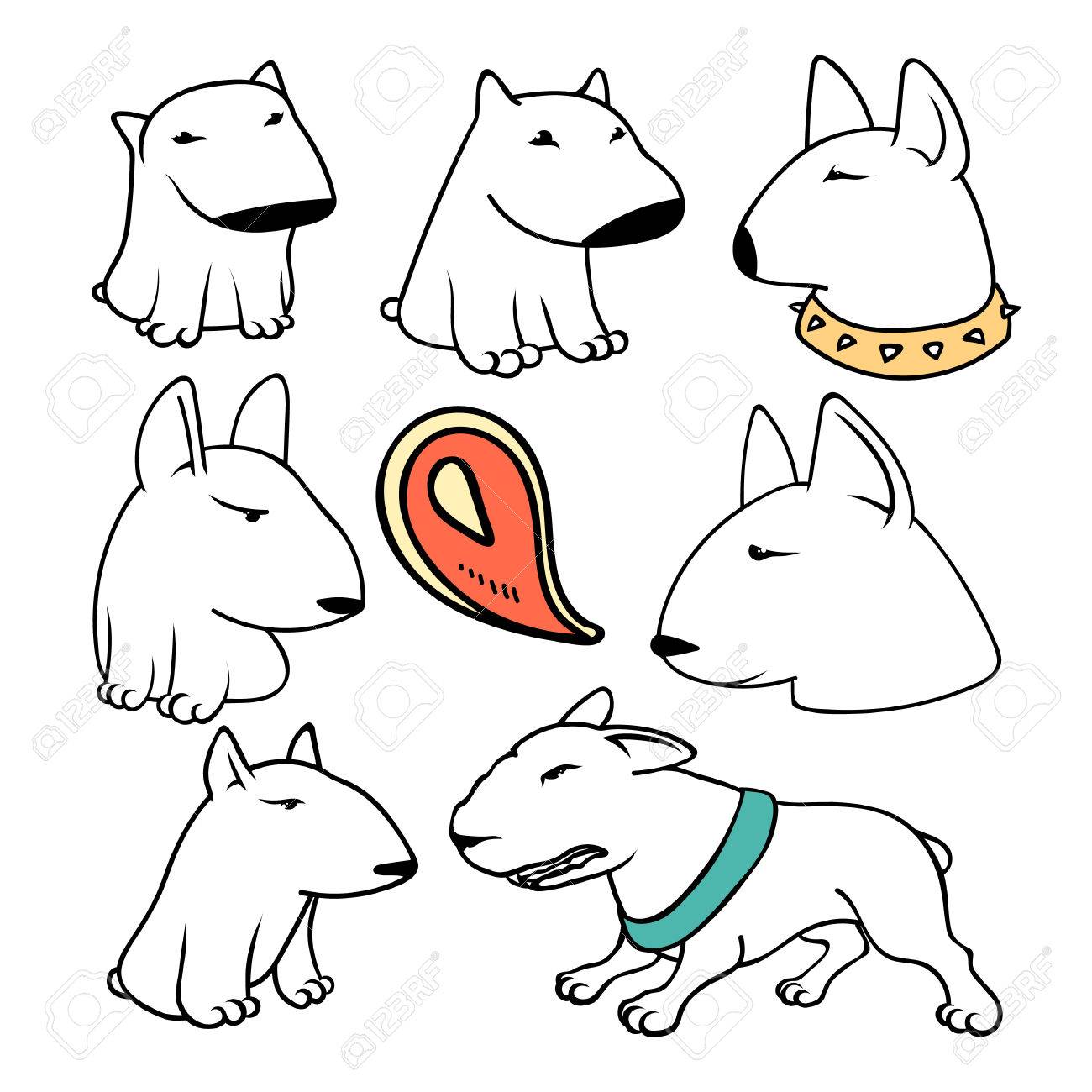 1300x1300 Dogs Characters Pitbull. Funny Animals Cartoon. Doodle Sticker