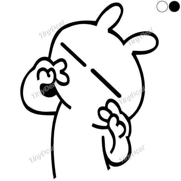 600x600 Funny Car Rabbit Tuzki Sticker Decals Auto Body Rear Window Stic