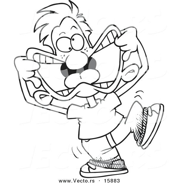 600x620 Funny Faces Coloring Pages Vector Of A Cartoon Arrogant Boy Making