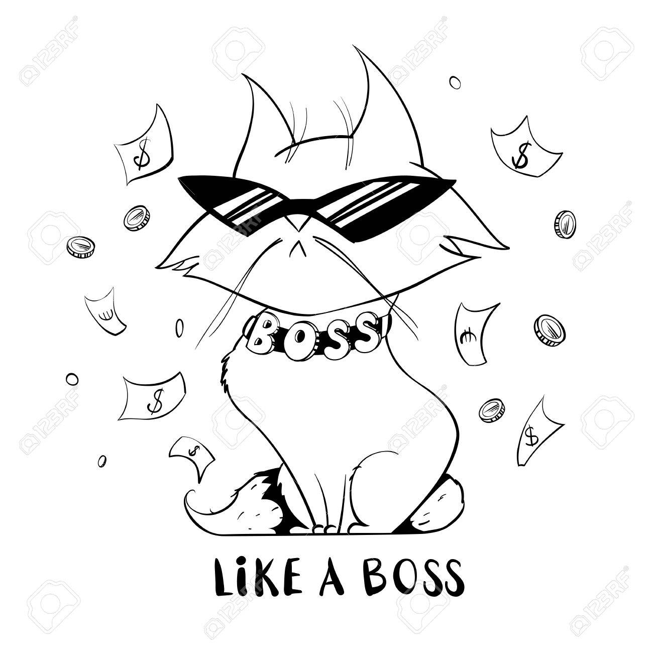 1300x1300 Funny Cat In Sunglasses Isolated On White Background. Funny Cat