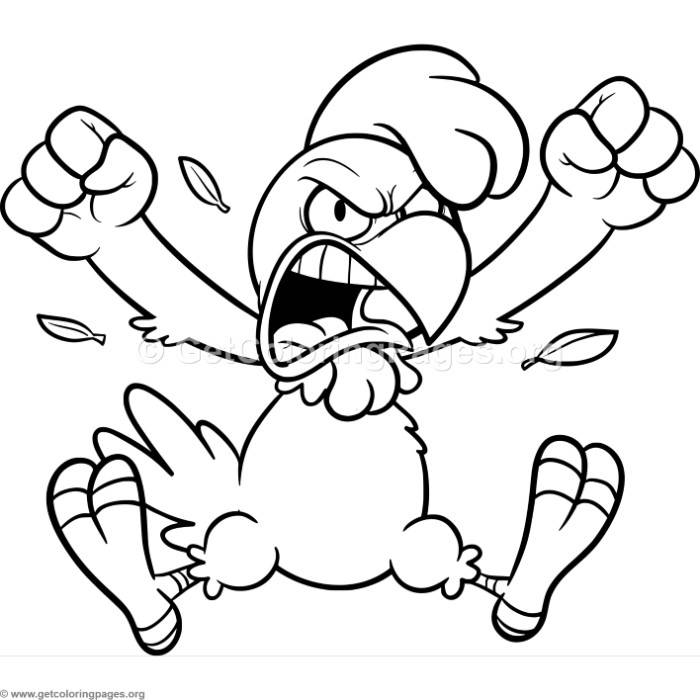 700x700 Funny Cartoon Angry Chicken Coloring Pages