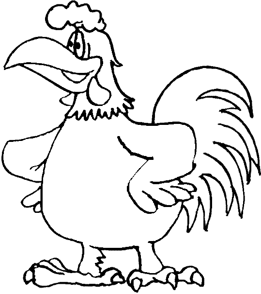539x605 Funny Rooster Coloring Pages For Kids