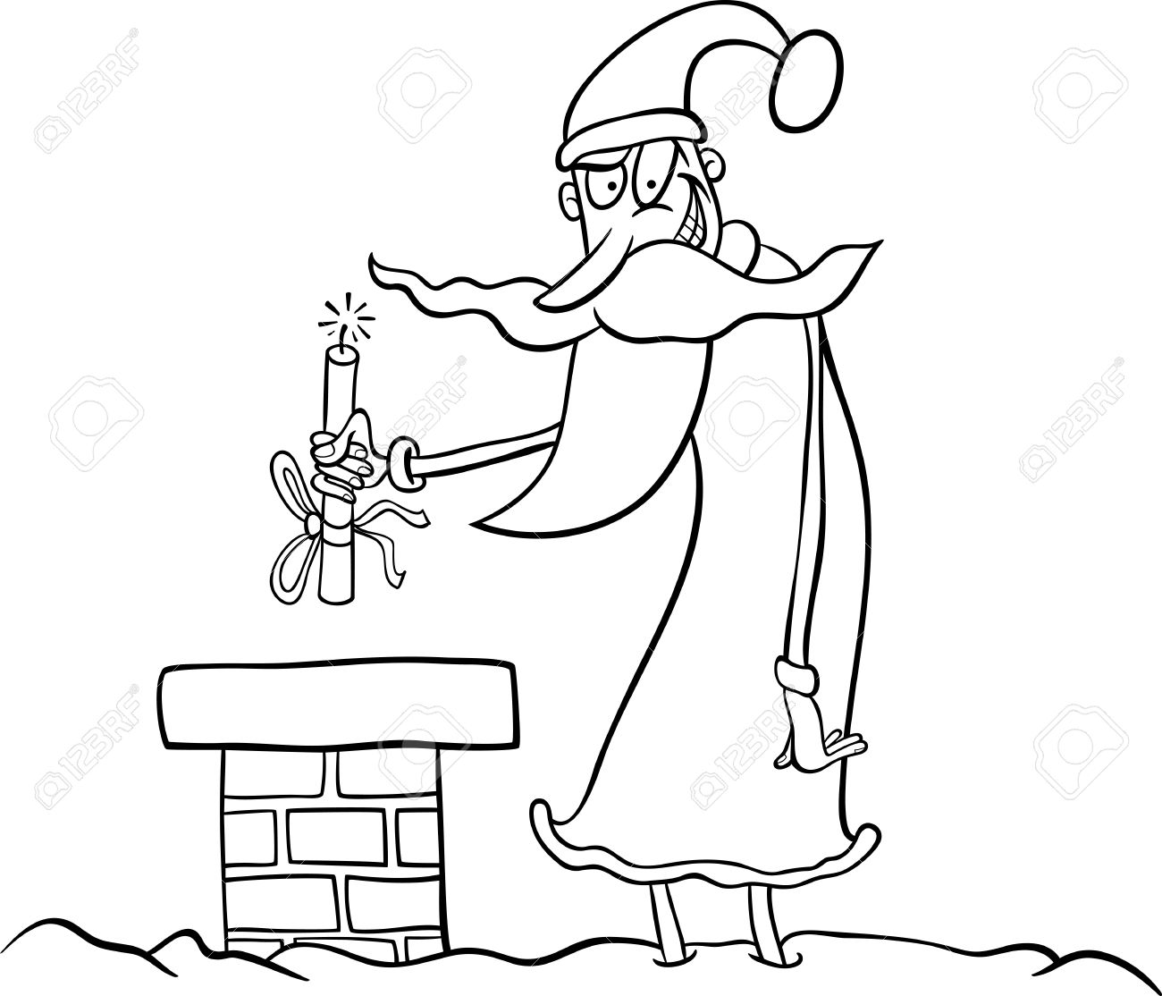 1300x1114 Cartoon Illustration Of Funny Santa Claus Or Papa Noel On