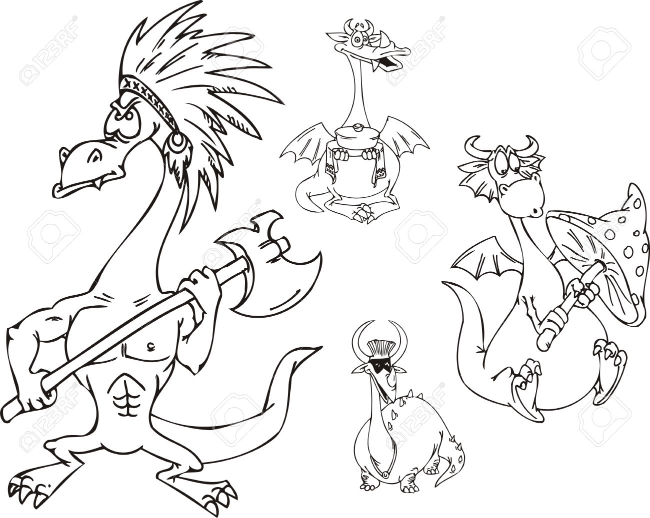 1300x1037 Dragon With An Axe, A Dragon In A Mask, A Dragon With A Mushroom