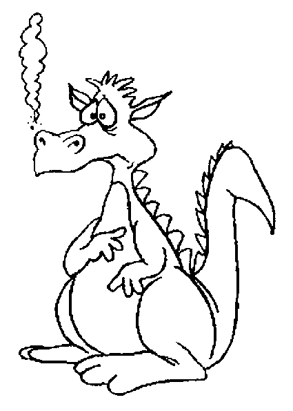 425x595 Funny Dragon Coloring Pages