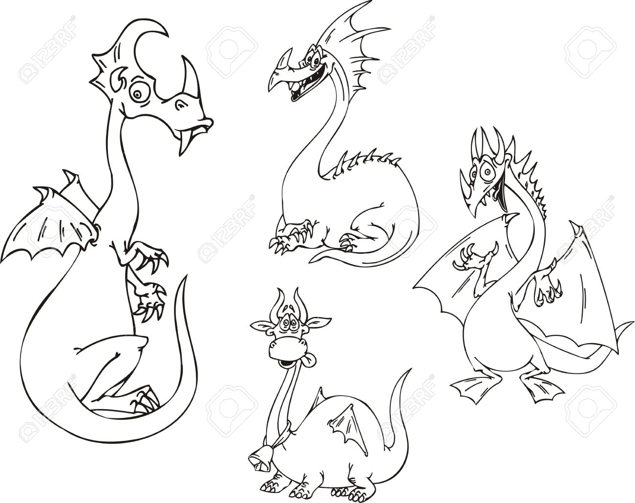 1300x1029 The Surprised Dragon, Dragon With A Hand Bell And A Laughing