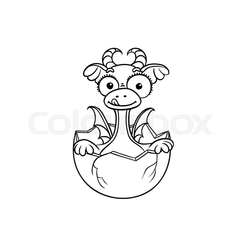800x800 Vector Flat Cartoon Funny Dragon Kid, Baby With Horns And Wings