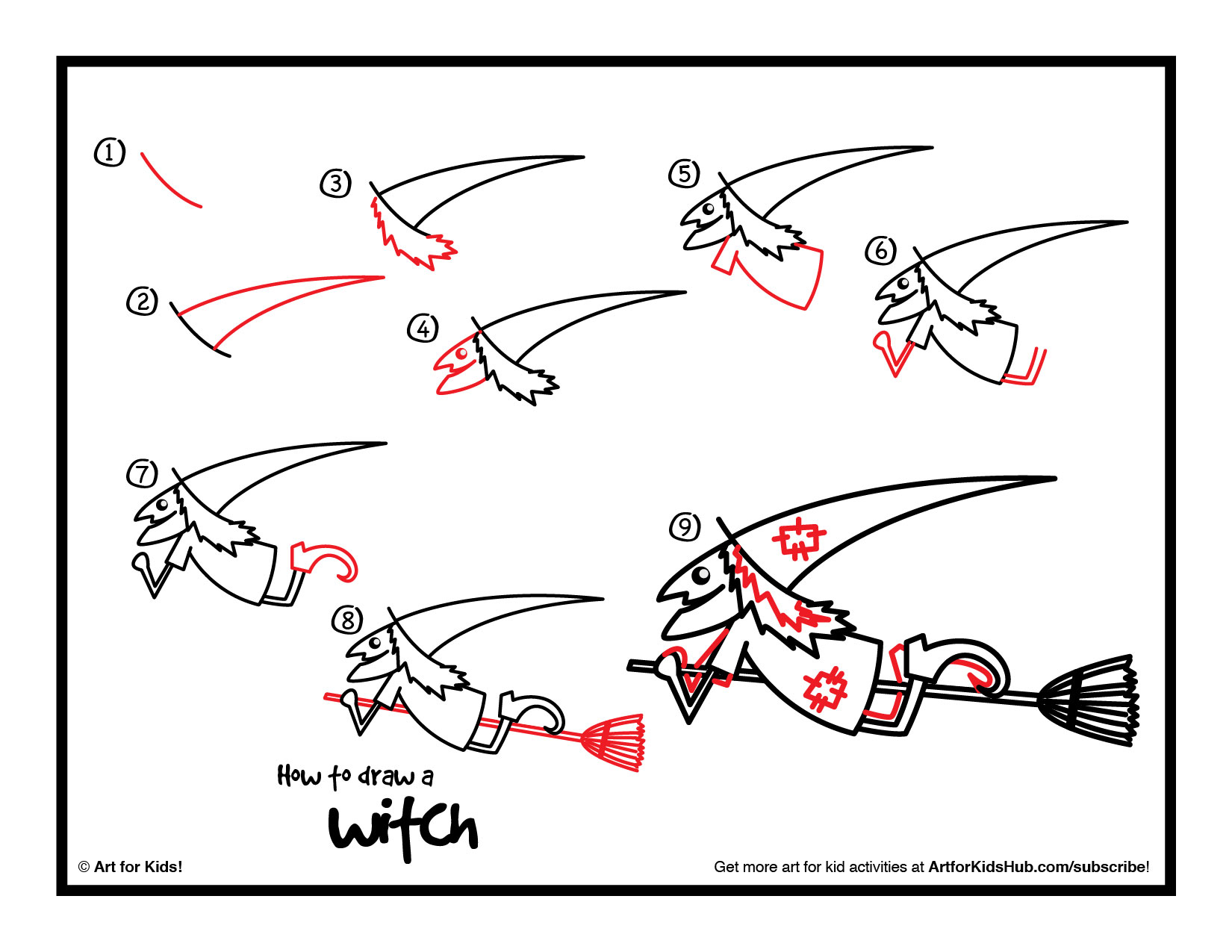 1650x1275 How To Draw A Witch (Cutout)