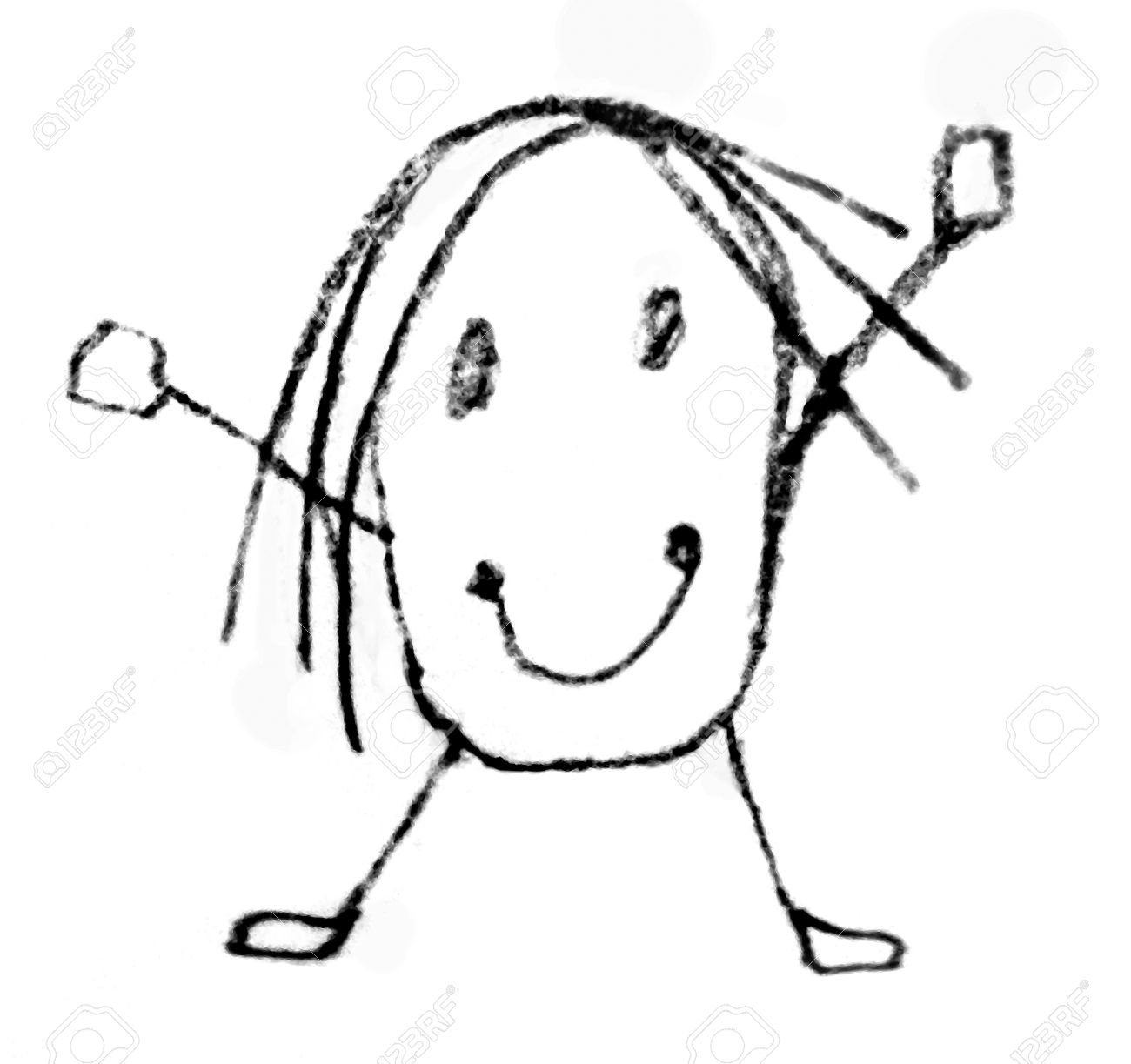 1300x1223 Pencil Drawings Pictures For Kids Funny Character With His Hands