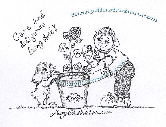 551x421 English Proverbs Funny Illustration