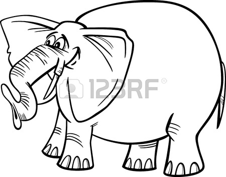 450x352 Cartoon Illustration Of Funny Gray African Elephant Royalty Free
