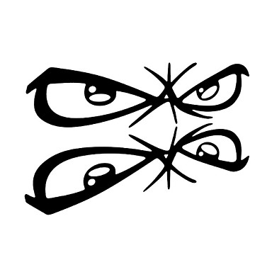 384x384 Ziqiao 1 Pair Mirrors Evil Eye Funny Reflective Car Stickers