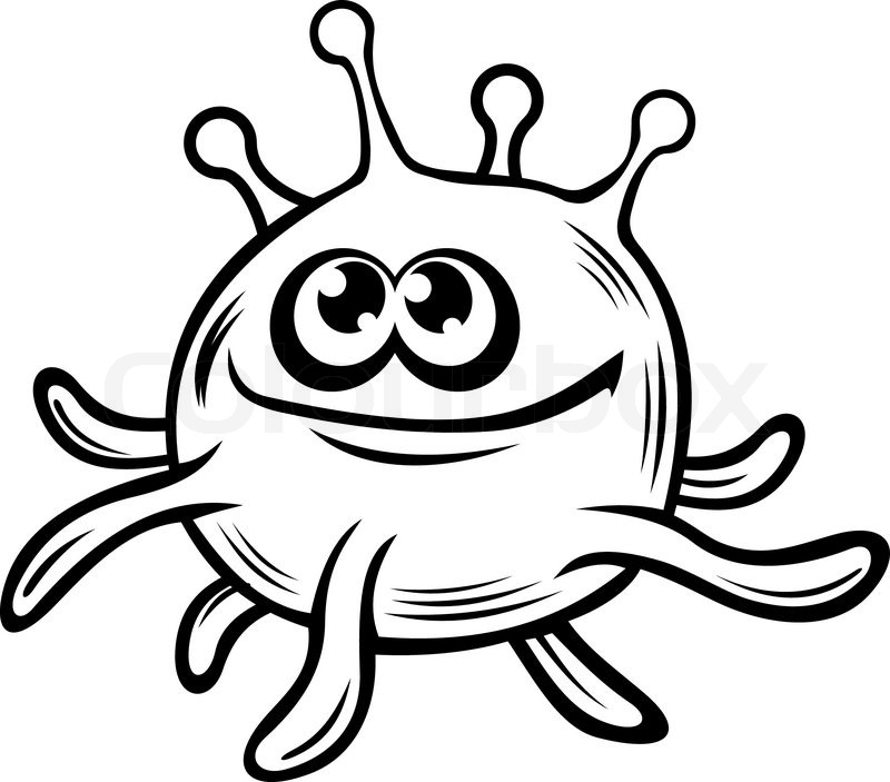 800x703 Black And White Doodle Sketch Of A Funny Smiling Little Monster