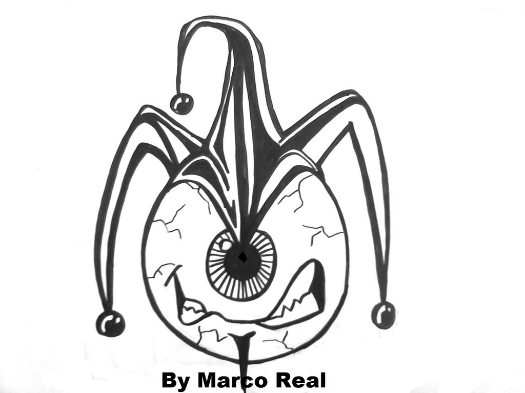 1024x768e Eye Graffiti Joker Sticker By Wizard1labels