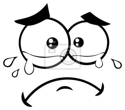 400x353 Black White Crying Cartoon Funny Face With Tears