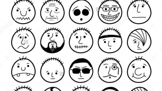 570x320 How To Draw Funny Faces Set Of Hand Drawn Funny Cartoon Faces