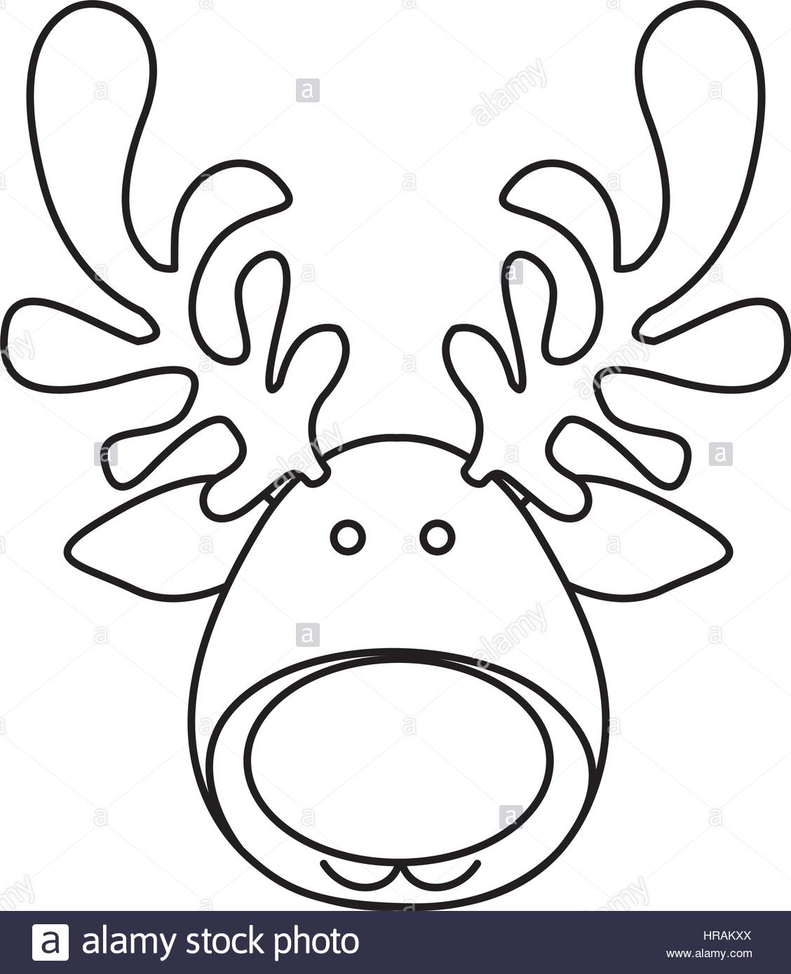 1128x1390 Silhouette Cartoon Funny Face Reindeer Animal Stock Vector Art