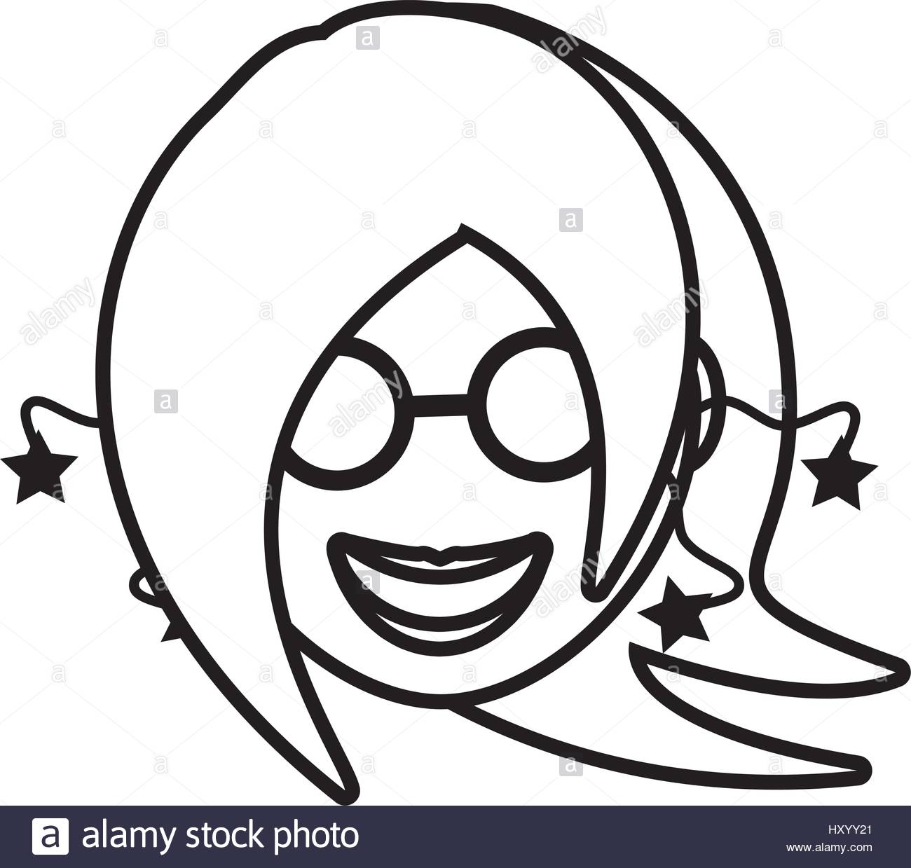 1300x1239 Face Girl Funny Glasses Outline Stock Vector Art Amp Illustration