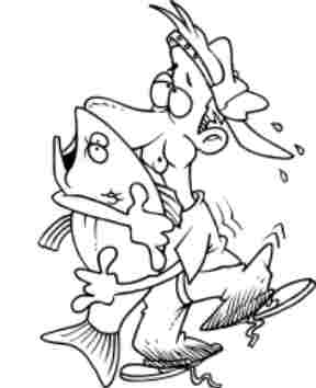 288x354 Fish Coloring Pages With Marine Cartoons, Funny Fish And Fat Fish