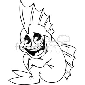 300x300 Royalty Free Funny Fish Sitting Down 377237 Vector Clip Art Image