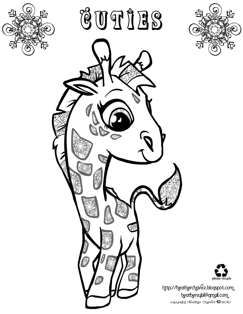 816x1056 Heather Chavez Giraffe Coloring Page
