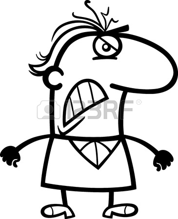 365x450 Cartoon Illustration Of Angry Or Furious Funny Guy Character
