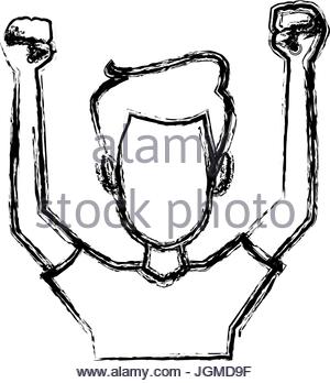 300x348 Contour Funny Avatar Boy Face With Hair Stock Vector Art
