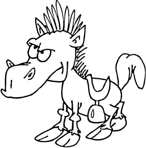 471x480 Funny Horse Coloring Page Free Printable Coloring Pages
