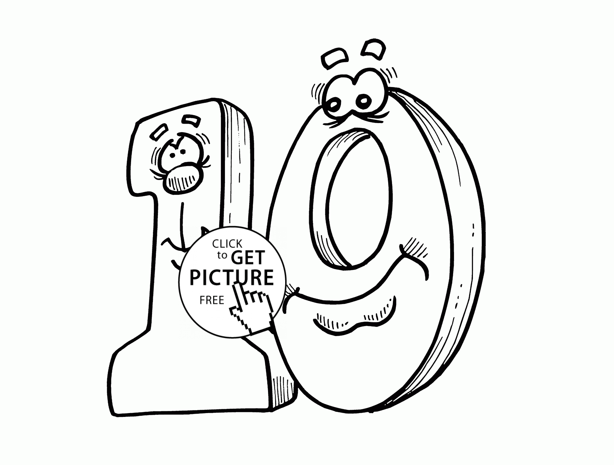 2080x1576 Funny 10 Numbers Coloring Pages For Kids, Counting Printables Free