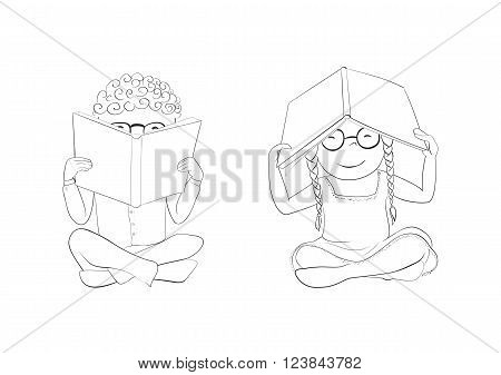 450x337 Vector Funny Kids Reading. Boy Vector Amp Photo Bigstock