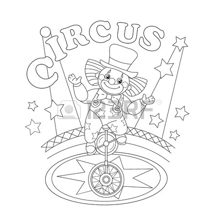 450x450 Coloring Page Outline Of A Funny Clown Juggling Balls. Coloring