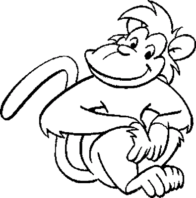 395x400 Funny Monkey Coloring Pages Collections Cartoon Coloring Pages