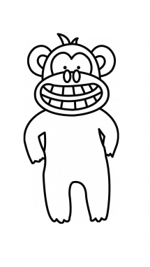 215x382 How To Draw A Funny Monkey, Easy Step By Step Drawing Tutorial