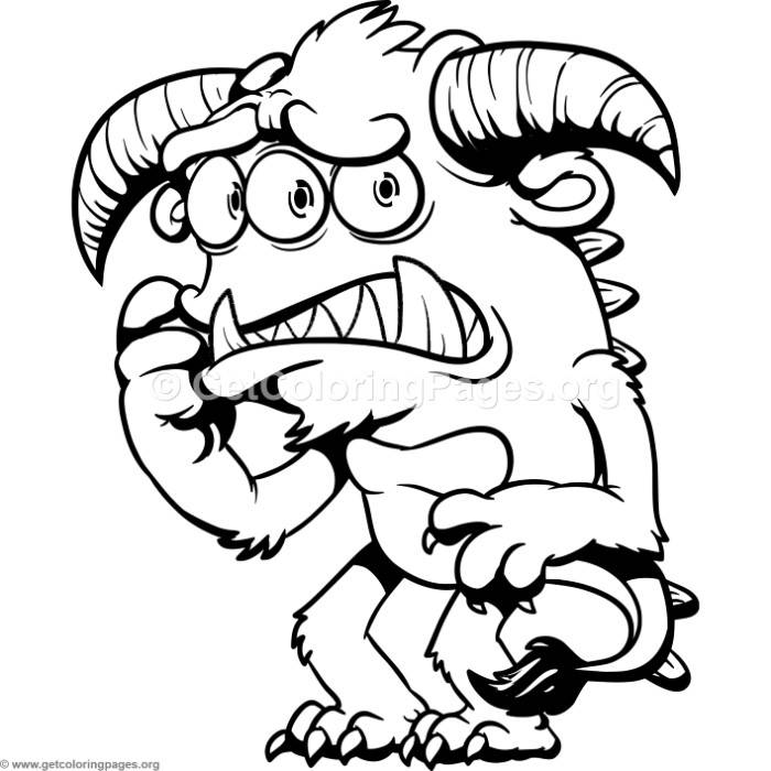 700x700 Funny Cartoon Worried Monster Coloring Pages