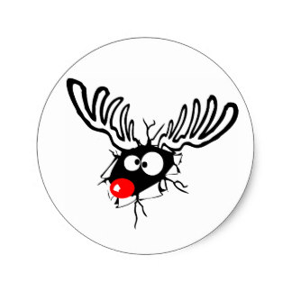 324x324 Funny Moose Christmas Stickers Zazzle