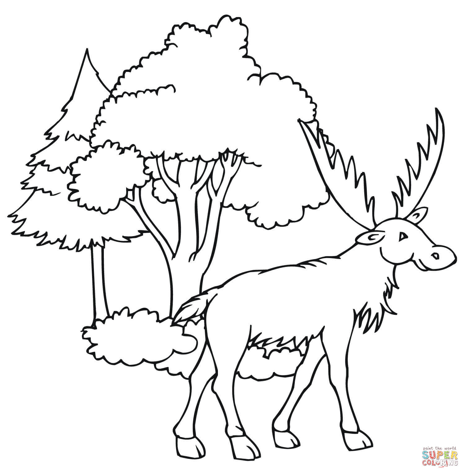 1500x1528 Funny Moose Coloring Page Free Printable Coloring Pages