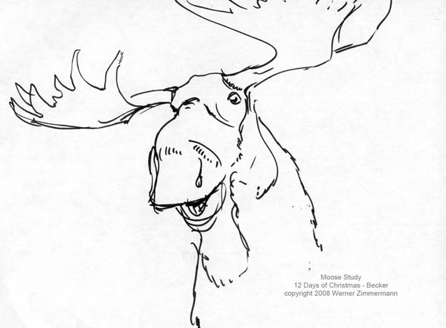 638x470 4th Day Of Christmas Drawing Moose Word From Werner