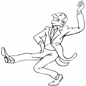 300x300 Funny Man Dancing Coloring Page