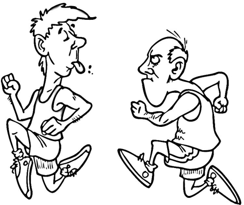 480x404 Funny Runners Coloring Page Free Printable Coloring Pages