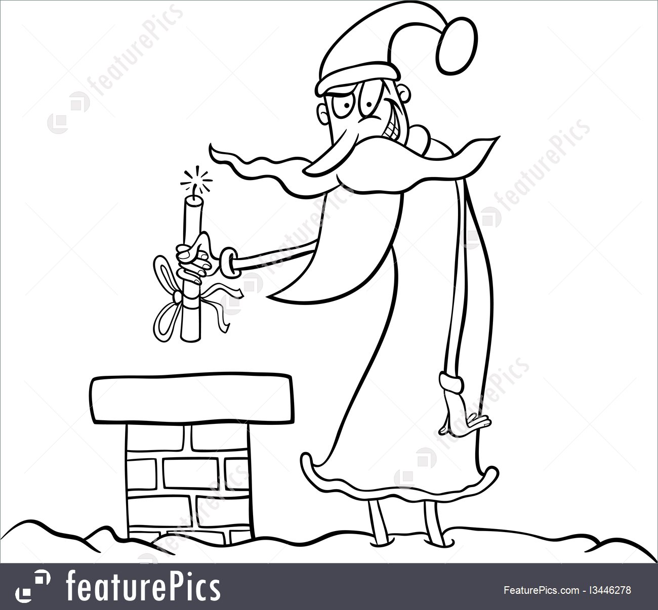 1300x1206 Santa Claus Cartoon For Coloring Illustration