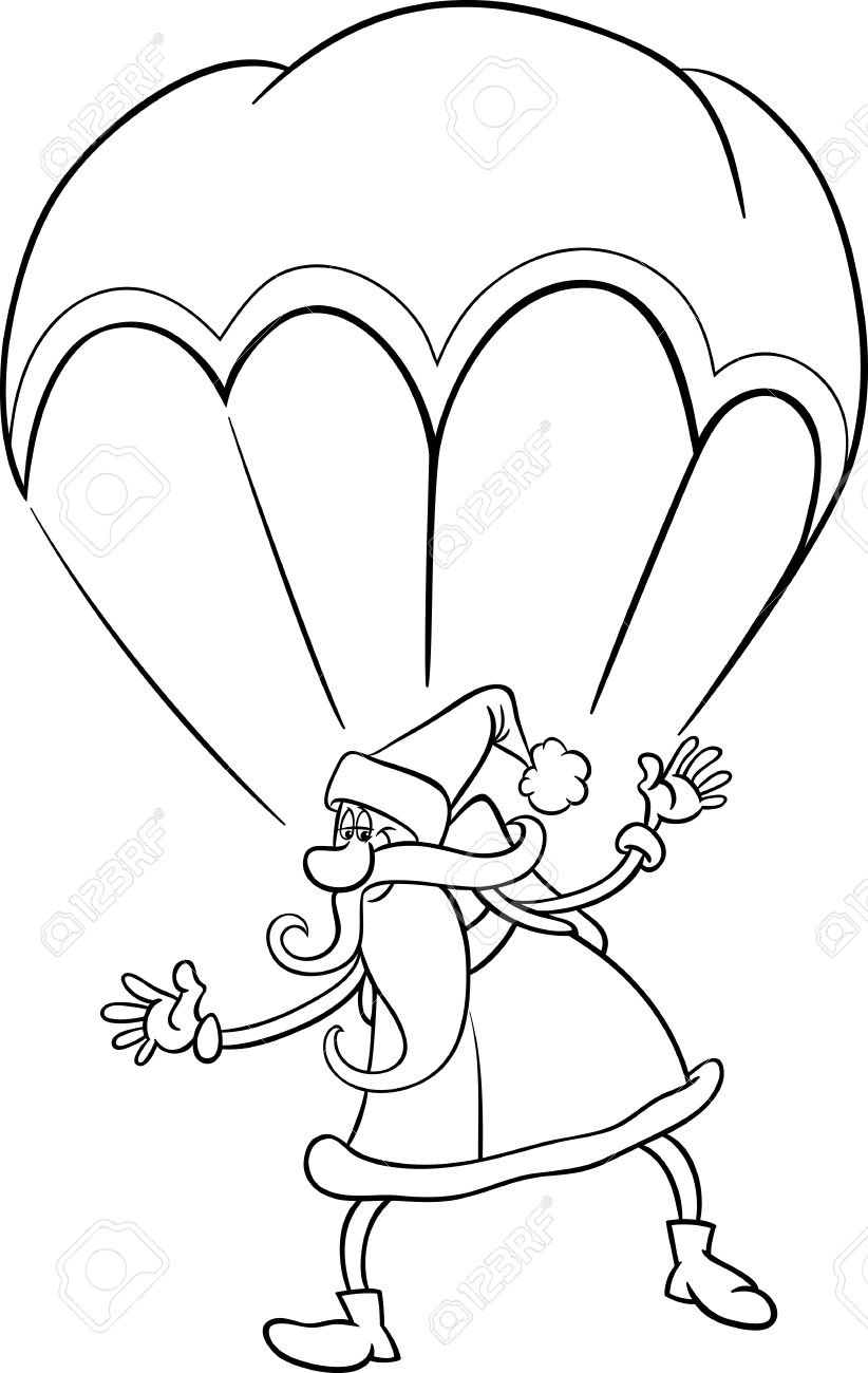 822x1300 Black And White Cartoon Illustration Of Funny Santa Claus