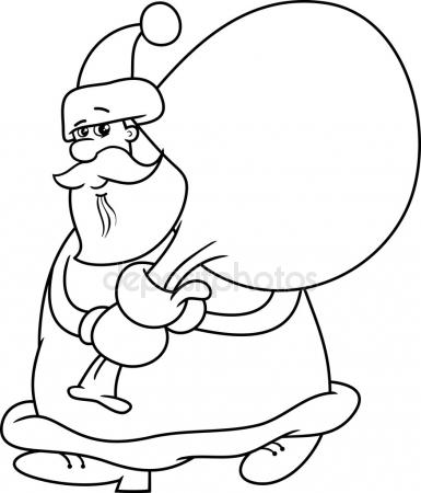 385x450 Funny Santa Claus Christmas Character, Coloring Book Stock