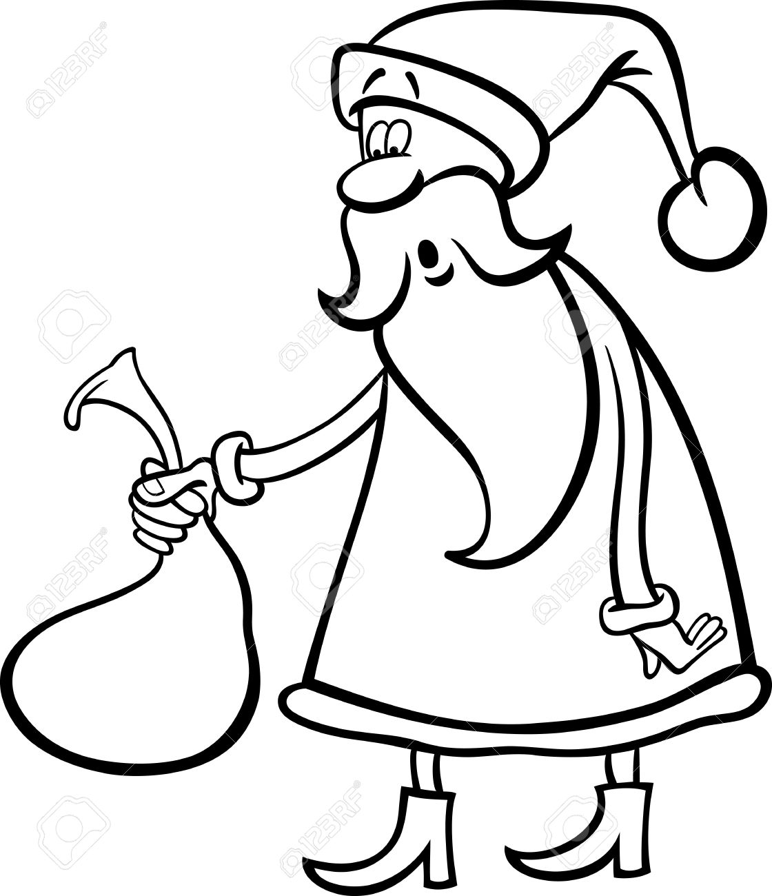 1120x1300 Cartoon Illustration Of Funny Santa Claus Or Papa Noel Holding