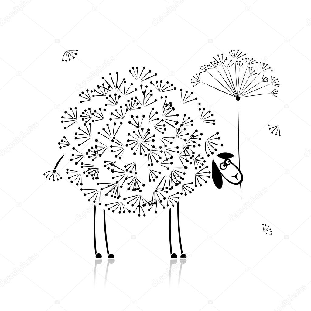 1024x1024 Funny Sheep, Sketch For Your Design Stock Vector Kudryashka