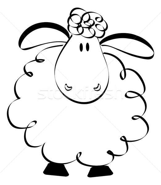 522x600 Funny Sheep Drawing Vector Illustration Jagoda ( 7920235