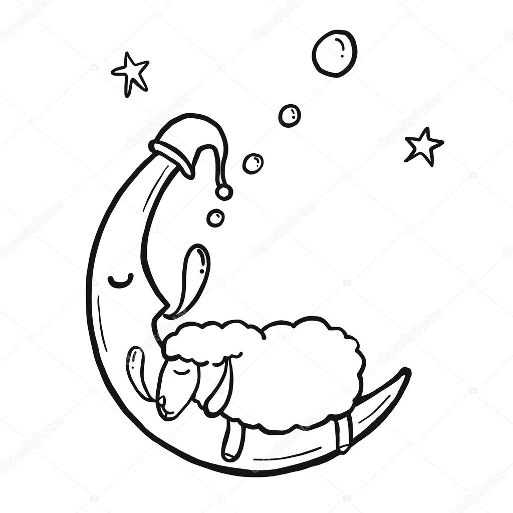 1024x1024 Sleeping Sheep, Funny Sheep Cartoon, Isolated Vector Stock