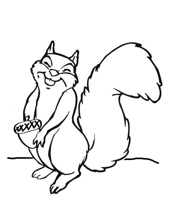 600x738 Squirrel Coloring Page Big Smile Page Bulletin Boards