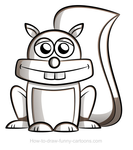 450x508 Squirrel Drawing (Sketching + Vector)